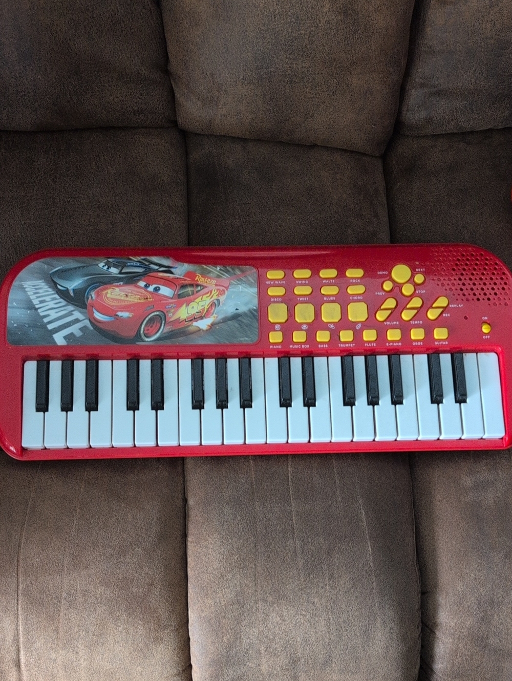 2 Piece Disney Red and Yellow Cars-Themed Kids Keyboard And Guitar